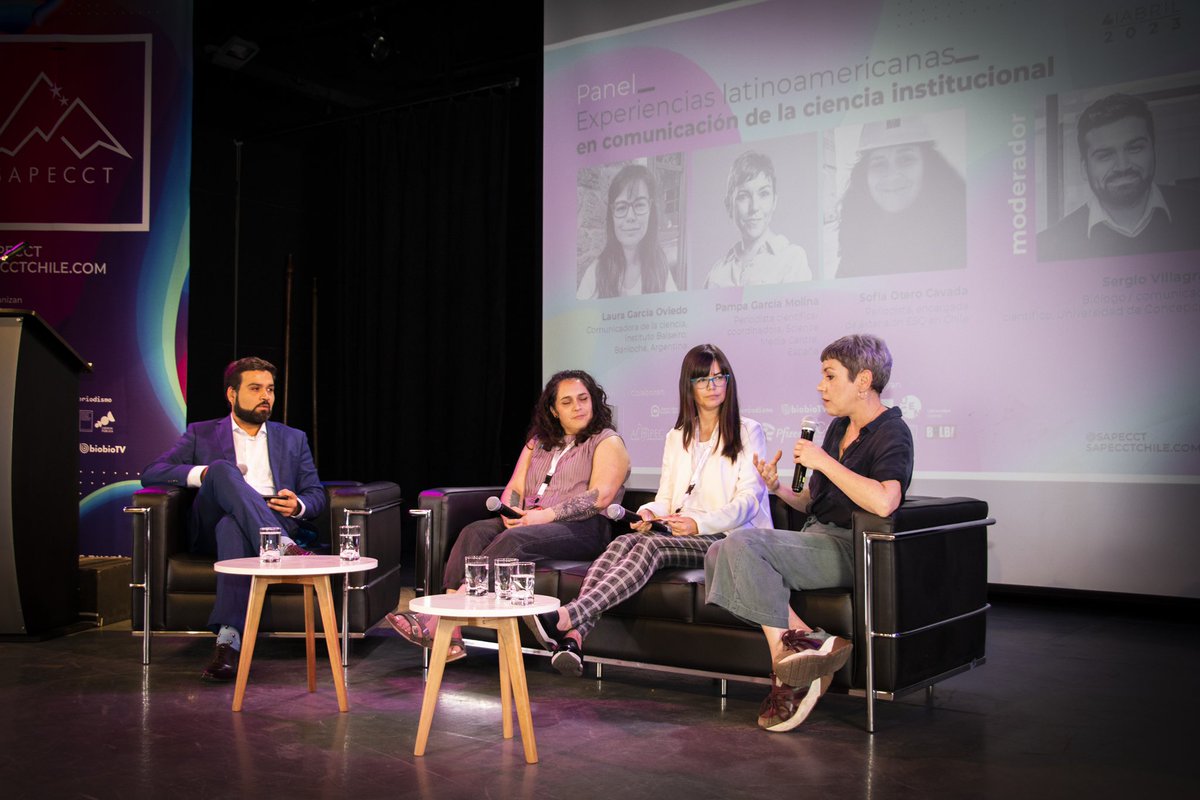 Achipec's tweet photo. Por su parte los socia @sofia_oteroc se presentó en el panel “Experiencia latinoamericanas en comunicación de Mila ciencia institucional”. Espacio moderado por nuestro socio @SergVillagran, biólogo y comunicador científico. https://t.co/0pLR6LnBgM