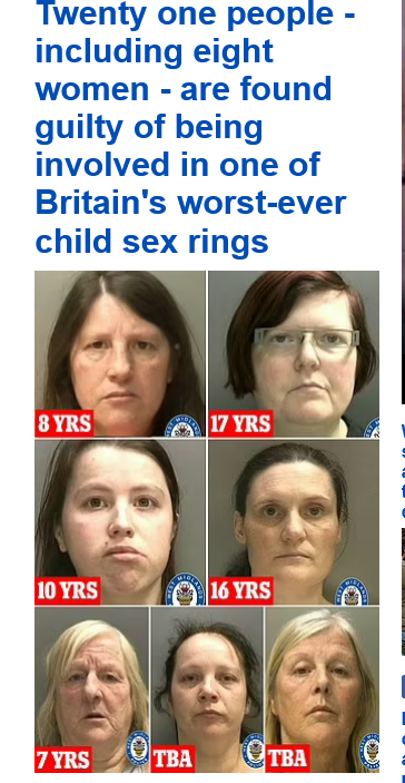Oh look a lot of white women are in a grooming gang!