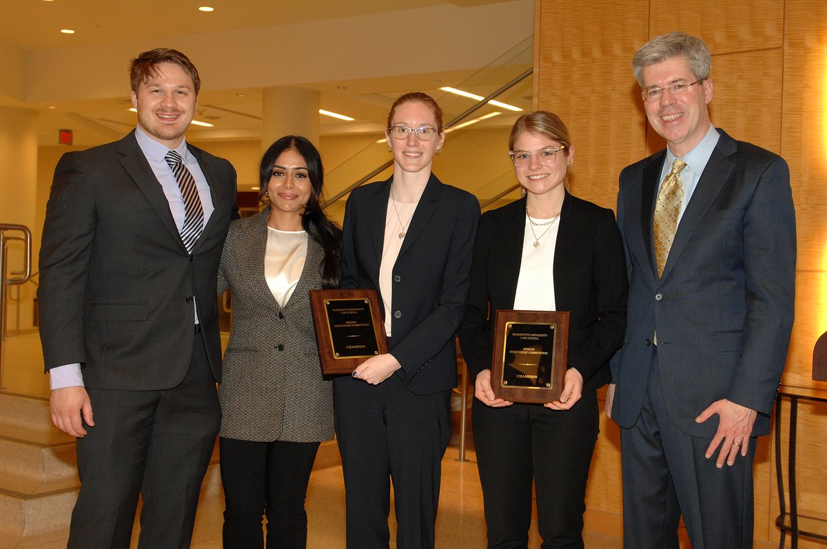 mulaw's tweet photo. Congratulations to our Jenkins Moot Court finalists who participated in the final round of the competition last night! Check out the #FacultyBlog for the results of the competition: https://t.co/UTwm614ThP. #MarquetteLaw #MootCourt https://t.co/Ugk5y473GL