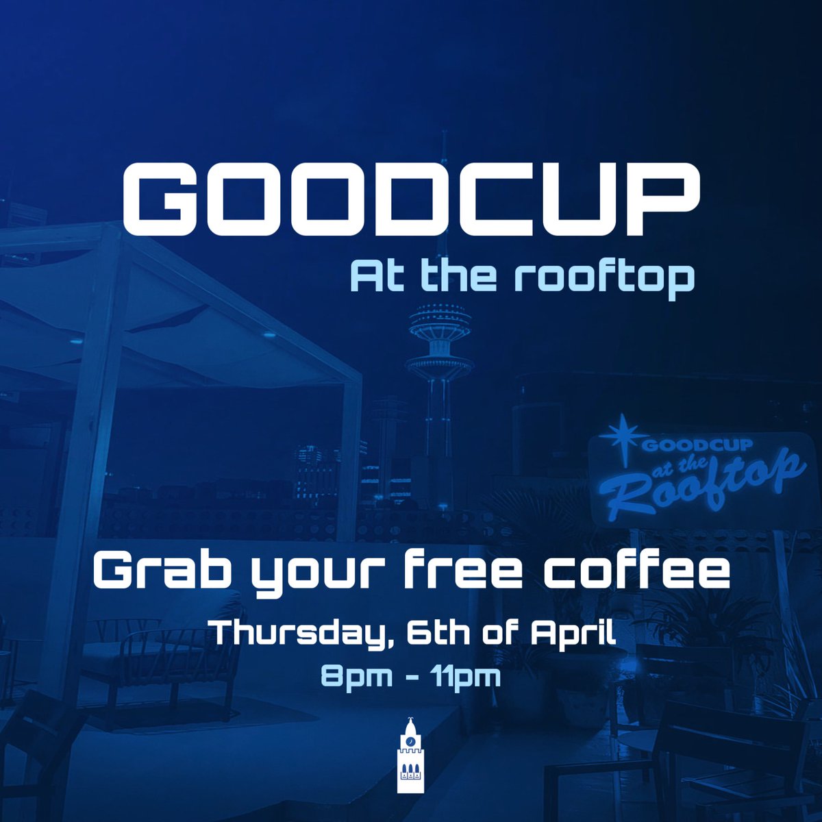 KuwaitUOL's tweet photo. Join us at Goodcup rooftop from 8-11pm tomorrow, first 20 coffees are on us! (Show them this post)

#nuks https://t.co/V363DpGQQE