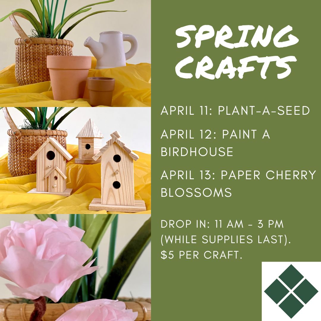 Join us for spring crafts over the April break. Families can stop by and try out a different craft each day, while supplies last. Visit our website for more program details. $5 per craft (does not include Museum admission). bit.ly/3XPgv2Y