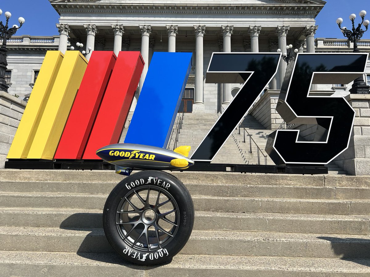 TooToughToTame's tweet image. Lil blimpin' said "it's a @goodyear to celebrate #NASCAR75 "
