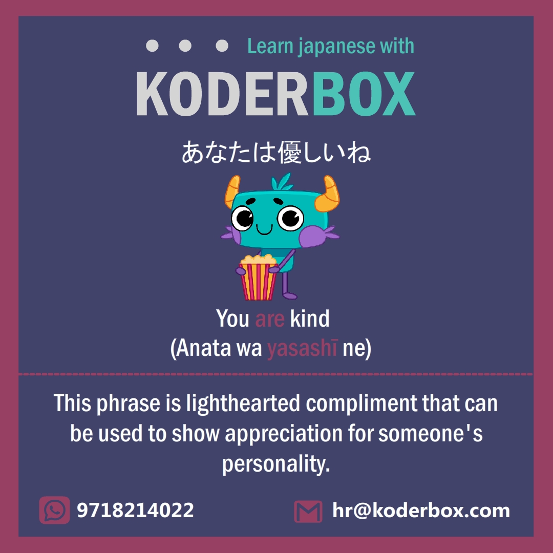koderbox's tweet photo. LEARN JAPANESE WITH KODERBOX⭐⭐⭐
Contact us for a DEMO CLASS

📞 9718214022
📧 hr@koderbox.com
#koderbox #koderboxjapaneseschool #nihongo #japaneselanguage #japan #japanese #learnjapanese #nihongo #kanji #hiragana #katakana #indiansinjapan #learnjapaneseonline #studyjapanese https://t.co/CRTP3FcrhC