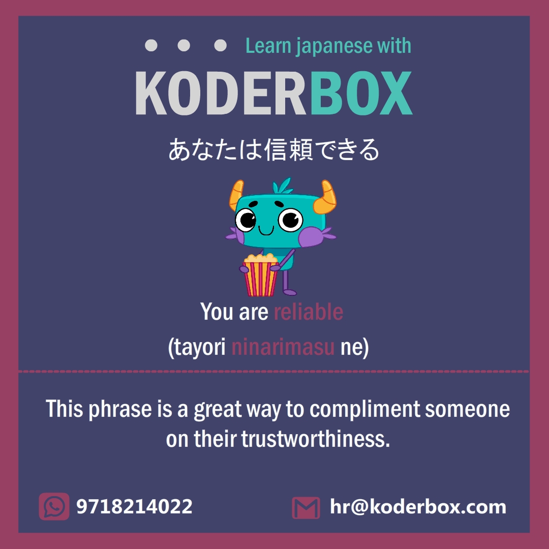 koderbox's tweet photo. LEARN JAPANESE WITH KODERBOX⭐⭐⭐
Contact us for a DEMO CLASS

📞 9718214022
📧 hr@koderbox.com
#koderbox #koderboxjapaneseschool #nihongo #japaneselanguage #japan #japanese #learnjapanese #nihongo #kanji #hiragana #katakana #indiansinjapan #learnjapaneseonline #studyjapanese https://t.co/CRTP3FcrhC