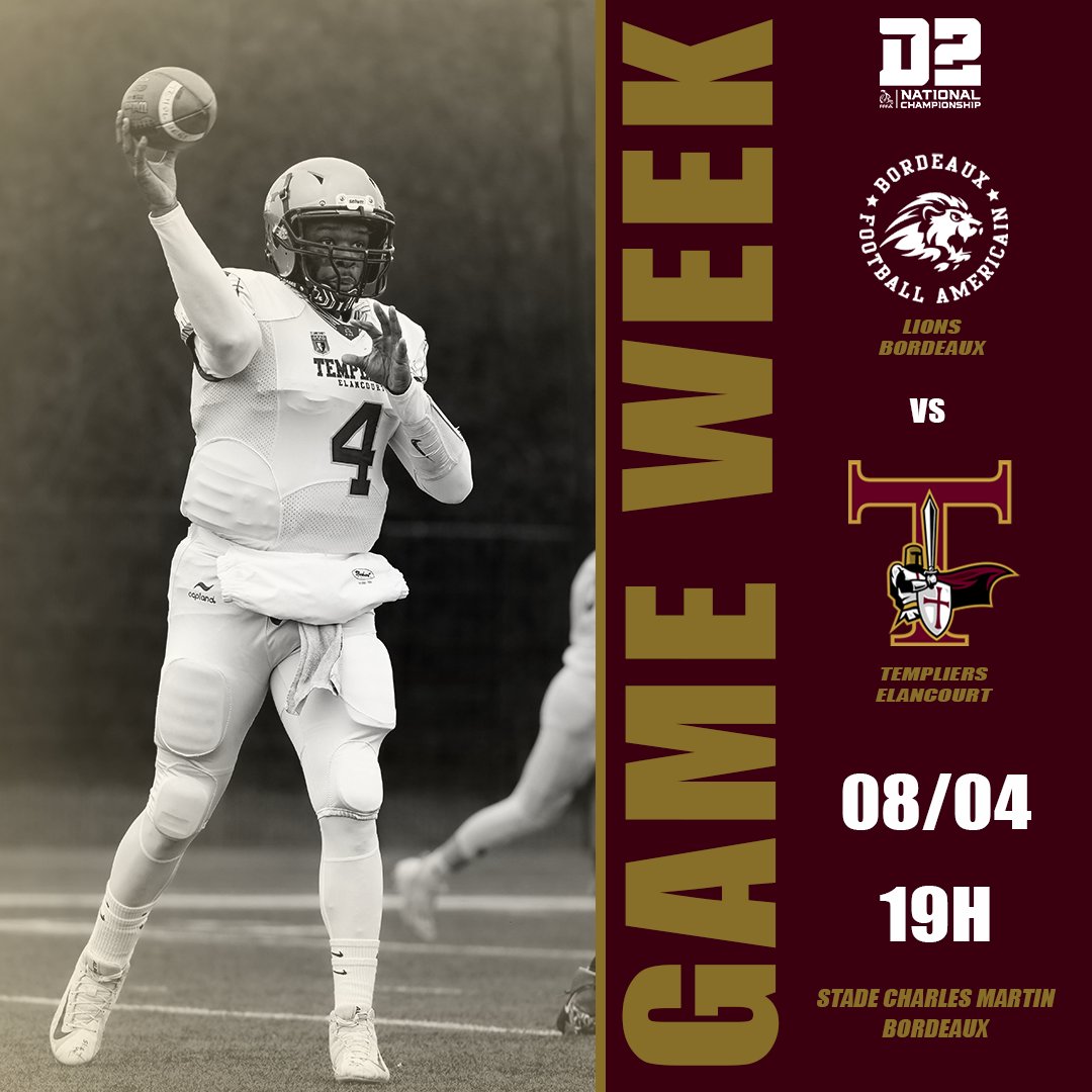 🏈Game Week 🏈

Nos séniors se déplaceront à Bordeaux pour affronter les <a href="/lionsbordeaux/">Lions de Bordeaux</a>

📅 Samedi 08 avril
⏰ 19h00
📌 Stade Charles Martin

📸 : ns_streetphotography

#WeAreOne #Templiers #GoldNation #FFFA #Elancourt #Football #FootballAmericain #FlagFootball #Cheerleading