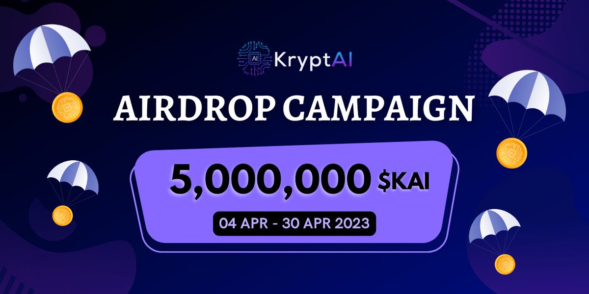 We are happy to announce a giveaway of 5,000,000 $KAI token for our community.

You can participate here gleam.io/Wff9F/kryptai-…

#Airdrop #Giveaway #GiveawayAlert #AirdropCrypto #AirdropAlert #Airdroptoken #ArbitrumAirdrop #Arbitrum #zkSync #optimisim #Arbinauts #BNBChain