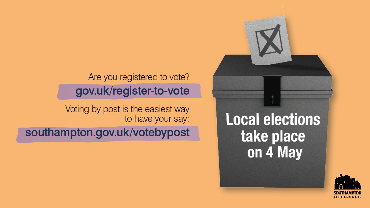 Are you voting in the local elections on May 4? All Polling Stations in Southampton should be fully accessible. Contact elections@southampton.gov.uk if you want to double check to see if your local Polling Station can accommodate any special requirements you may have.