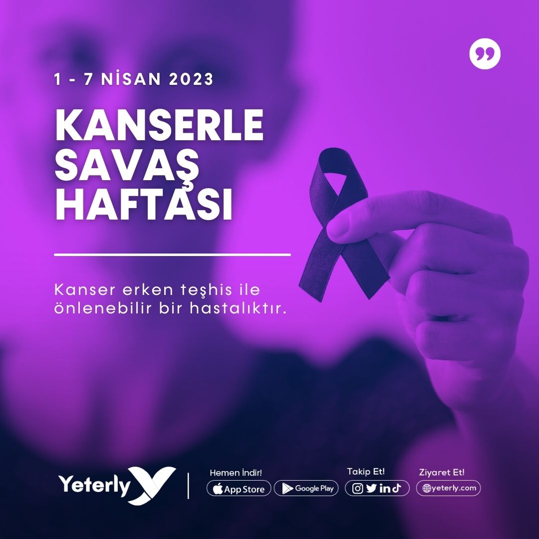 yeterly_app's tweet image. 1-7 Nisan Kanserle Savaş Haftası 🌸
Kanser erken teşhis ile önlenebilir bir hastalıktır. ☘️
 #kanserlesavas #kanserlesavaş #kanserlesavaşhaftası #yeterly