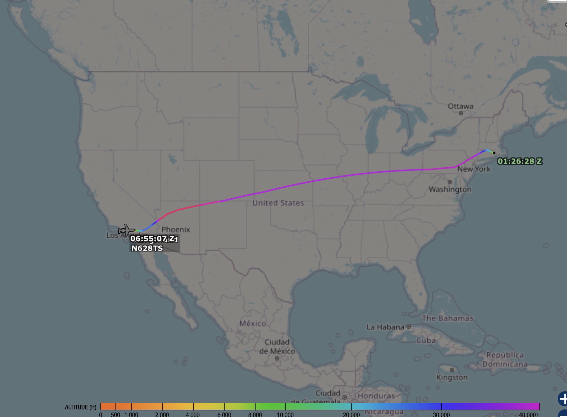 ElonJet but Delayed on Twitter "Flew from Providence, Rhode Island to Hawthorne, California Apx