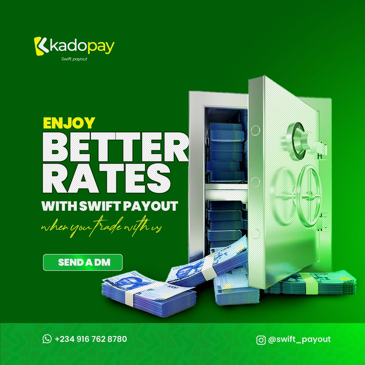 kadopayltd's tweet photo. Enjoy better rates with swift payouts only when you trade with Kadopay..

We pay faster without hassle or stress😊😊

#kado #kadopay #swiftpay #crypto #digitalfunds #digitalassets

Digital Funds | NFT | Gift cards https://t.co/86WANZRhlf