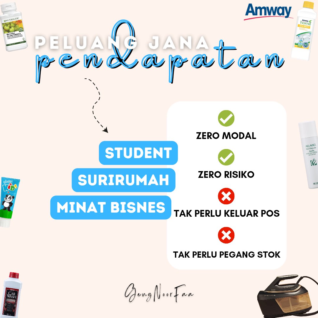 noorfaa_d's tweet photo. ✨ Amway Business Unik ✨

Bermodalkan RM 60 sahaja, boleh dapat pulang 2-4 angka. 🙈 Ramai yang dah buka mata dengan peluang yang #Amway bagi, let's go join my team. 🫂

#Amway #AmwayMuar #AmwayBusinessOwner #BizAmwayIndah #AmwayLifeStyle #GengNoorFaa #Jomjoinbizkami https://t.co/aI6WfxuLZa