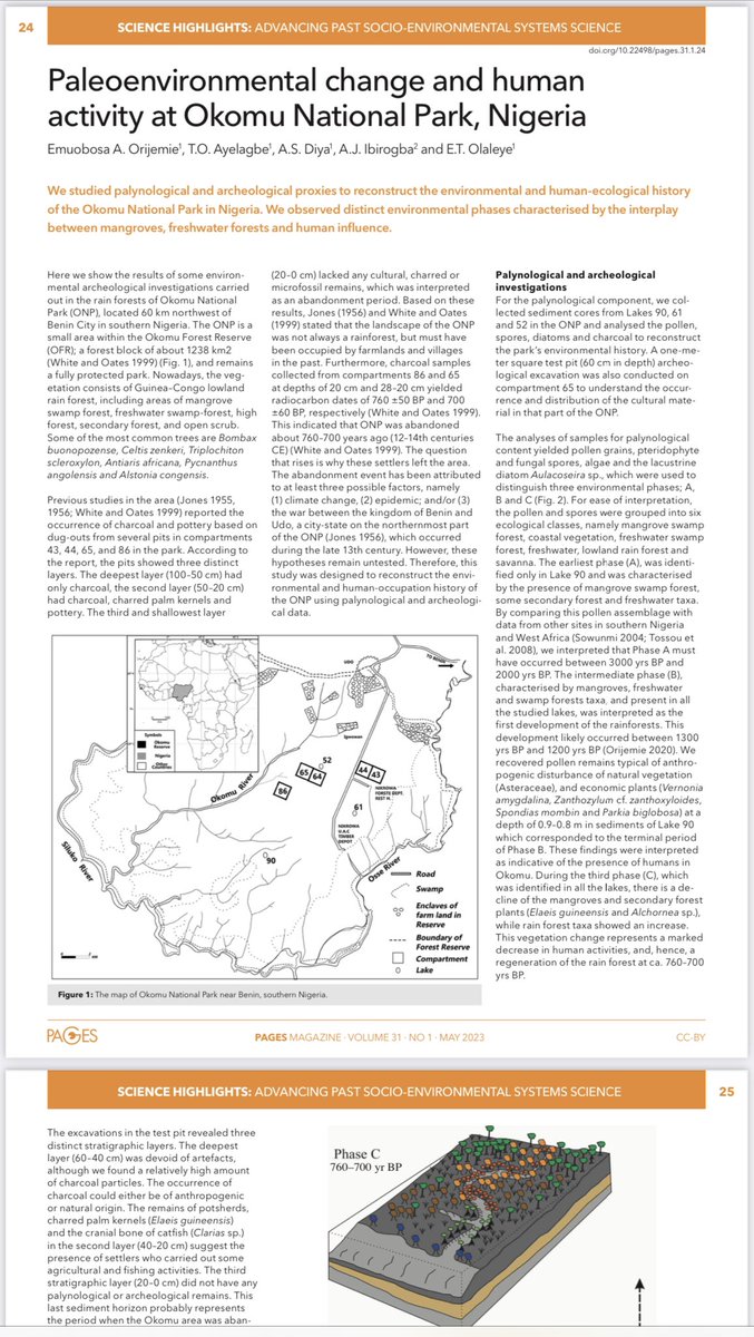 abibirogba (@harbiolar_0) on Twitter photo And this is finally out…reconstructing the archaeology and paleoecology of the tropical rainforest in Nigeria… thanks to <a href="/EmuobosaAk/">Orijemie Emuobosa Ak</a> for this initiative and to the amazing team of scholars I worked with on this project..thanks to <a href="/pagesmagazine_/">Pages Magazine</a> for publishing.. And this is finally out…reconstructing the archaeology and paleoecology of the tropical rainforest in Nigeria… thanks to <a href="/EmuobosaAk/">Orijemie Emuobosa Ak</a> for this initiative and to the amazing team of scholars I worked with on this project..thanks to <a href="/pagesmagazine_/">Pages Magazine</a> for publishing..