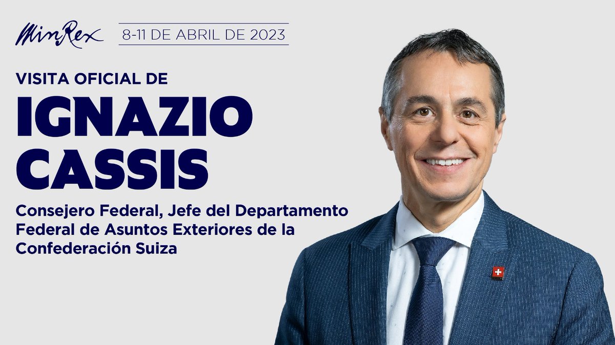 CubaMINREX's tweet photo. El  Consejero Federal,  Jefe del Departamento Federal de Asuntos Exteriores  de la Confederación Suiza🇨🇭, Excmo. Sr. Ignazio Cassis, realizará una  visita oficial a #Cuba🇨🇺 a partir del próximo 8 de abril.

🔗https://t.co/dVPix88KEM https://t.co/gvhSVmWY5x