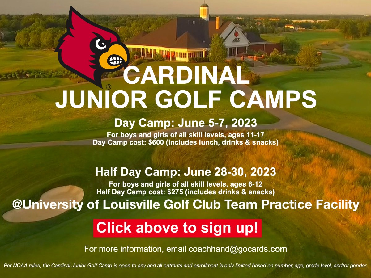 It's time to register for Cardinal Junior Golf Camps!!

We've got great options for boys and girls of all skill levels ages 6-17 ⛳️

Sign up: uofl.me/40eFChw

#GoCards