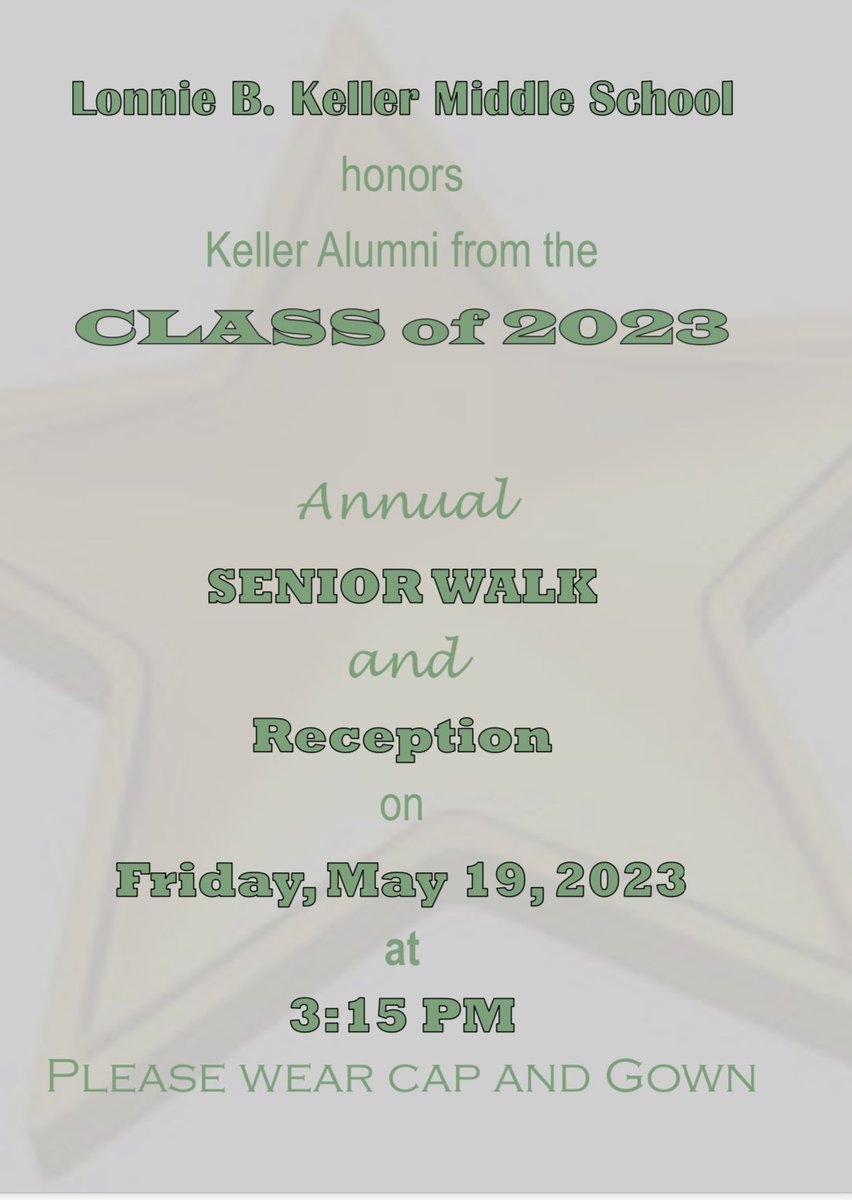 📣Hey Seniors! Keller &amp; Fisher Senior Walks!! 👩‍🎓👏🎓👏👨‍🎓👏🎓