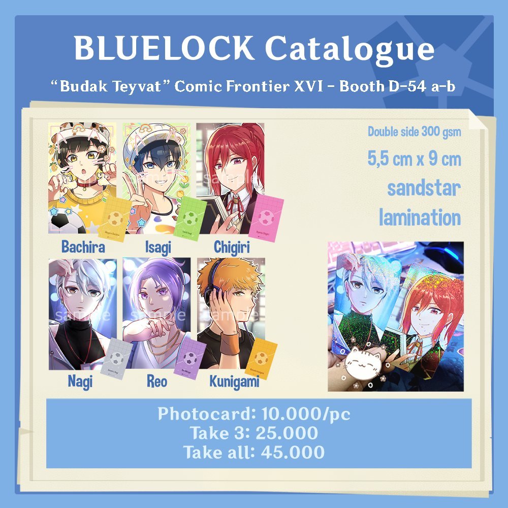 imagidenary's tweet photo. [RT&amp;shares is ✨]  
Open PO/Booking Blue Lock buat Comifuro 16 (ship k almt lgsg juga ok) 

📅: 5 April-14 April 2023 
🔗: https://t.co/CvEP85fQ1p…

lgsg tanya aj kalo bingung, sankyu!  #comifuro16 #cf16 #comifuro16catalog

Ad nagi reo isagi bachira kunigami chigiri barou lho https://t.co/hjaNoRz0m0