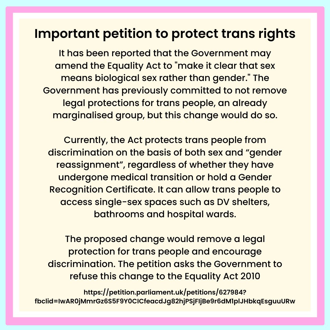 We will always stand in solidarity with our trans siblings, and we hope you will join us 🏳️‍⚧️ 💜
Find the petition here:
petition.parliament.uk/petitions/6279…