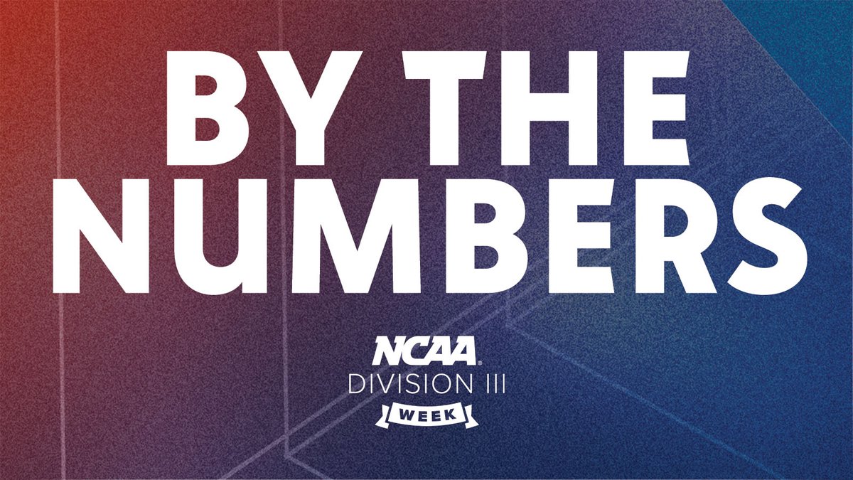 NCAADIII's tweet photo. Division III  ▪️  By the Numbers

#D3week | #WhyD3 https://t.co/4a8SKr2lri