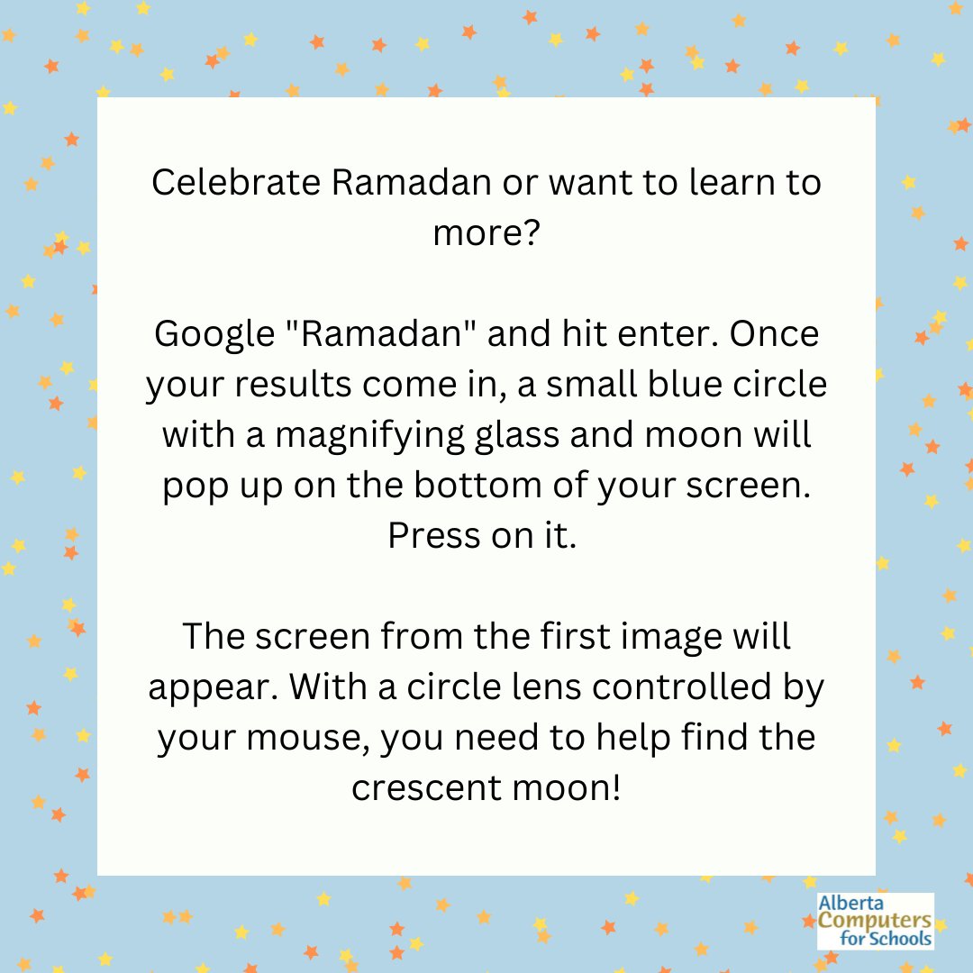 CFS_Alberta's tweet image. To find out more, go to bbc.com/news/explainer….

Ramadan Kareem!

#Ramadan #GoogleHack #crescentmoon