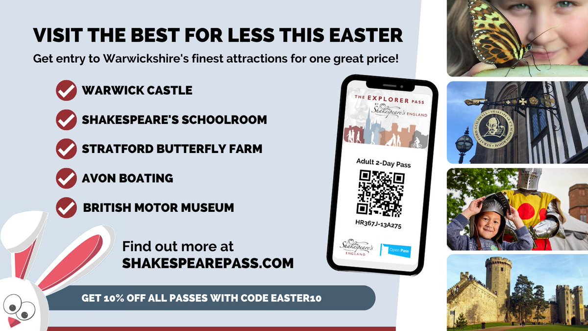 Visit the best for less this Easter with The Explorer Pass by Shakespeare's England!

Get your pass here shakespearepass.com and save 10% with code EASTER10.

#shakespearesengland #explorerpass #Warwickshire