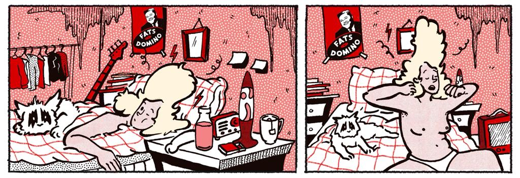 colscomix's tweet photo. Cols vol. 3: Sunday Morning. Página 2. Cols despierta con su gato Rascucahe y una buena resaca en el tercer volumen. https://t.co/rATI48rVza