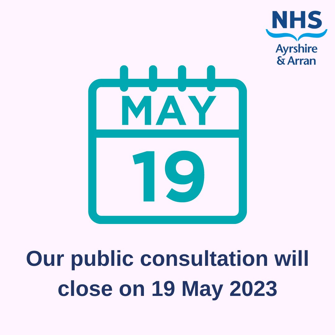 The Systemic Anti-Cancer Therapy (SACT) public consultation is open till 19 May 2023, and we want to hear from you. Visit our website to share your views: jointheconversation-nhsaaa.co.uk/hub-page/sact-… @ayrshirecancer @AyrshireHospice @NAHSCP @sahscp @eahscp @VASouthAyrshire