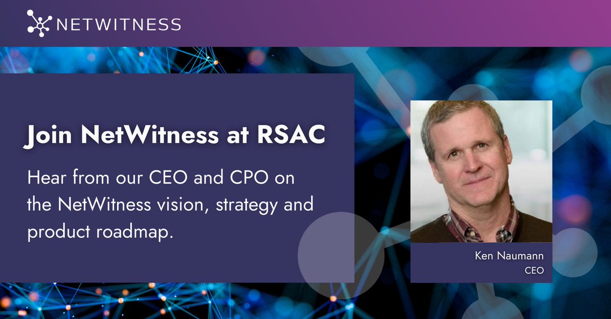 Join us at RSAC!
 
A lot has happened with NetWitness since we saw you last year. Hear from our CEO and CPO on the NetWitness vision, strategy, and product roadmap.
           
Reserve your seat: www2.netwitness.com/RSAC2023

#RSAC #NetWitness #SASE
