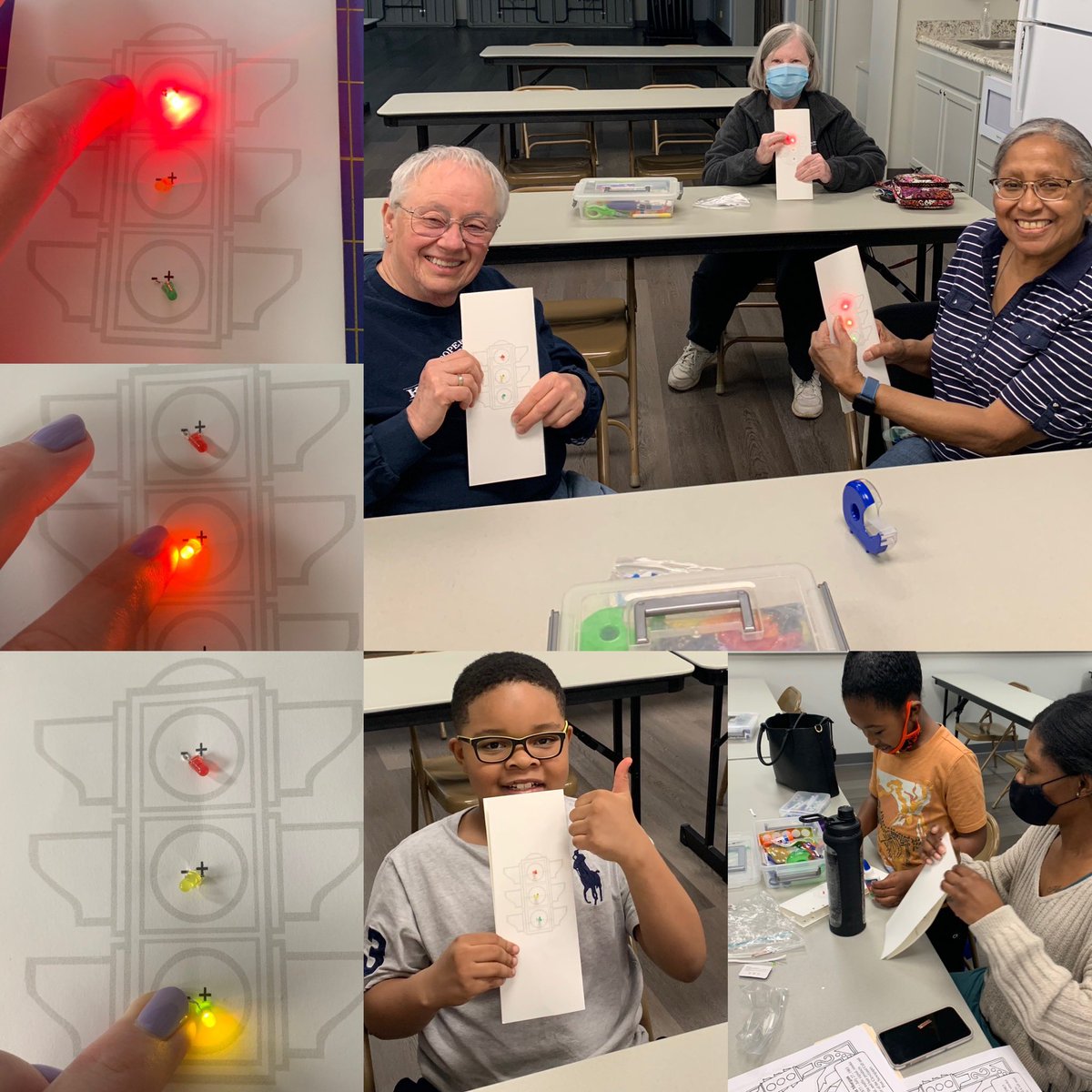 Gigalearn's tweet photo. Our Intergenerational African-American STEAM History club had a great time learning about @CityofCleveland’s own Garrett Morgan, inventor of the gas mask, traffic light, &amp; more! 🚦We learned about circuits &amp; made our own traffic lights. Join us next Tuesday at 6pm 💡@bedfordrec! https://t.co/diz9yj7iSx
