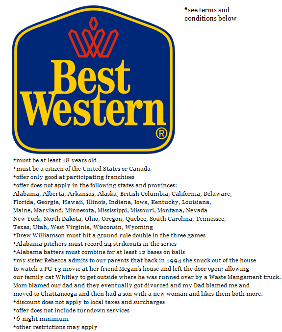 cancelball's tweet photo. Tomorrow &amp; the following to days the Tide takes on the Bulldogs from Mississippi State and it's brought to you by our unofficial sponsors at Best Western. Like &amp; subscribe to this twitter in order to receive an 85% off coupon! 👇 https://t.co/p478c9Oe3p