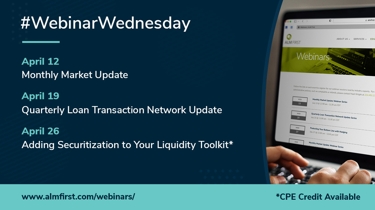 Stay "in the know" with ALM First's webinar series! Want to understand current challenges and changing outlooks for fixed-income investments, secondary loan markets, hedging and more? Register now for the topics that are most beneficial to your role. 

ow.ly/R9nM50NAqHM