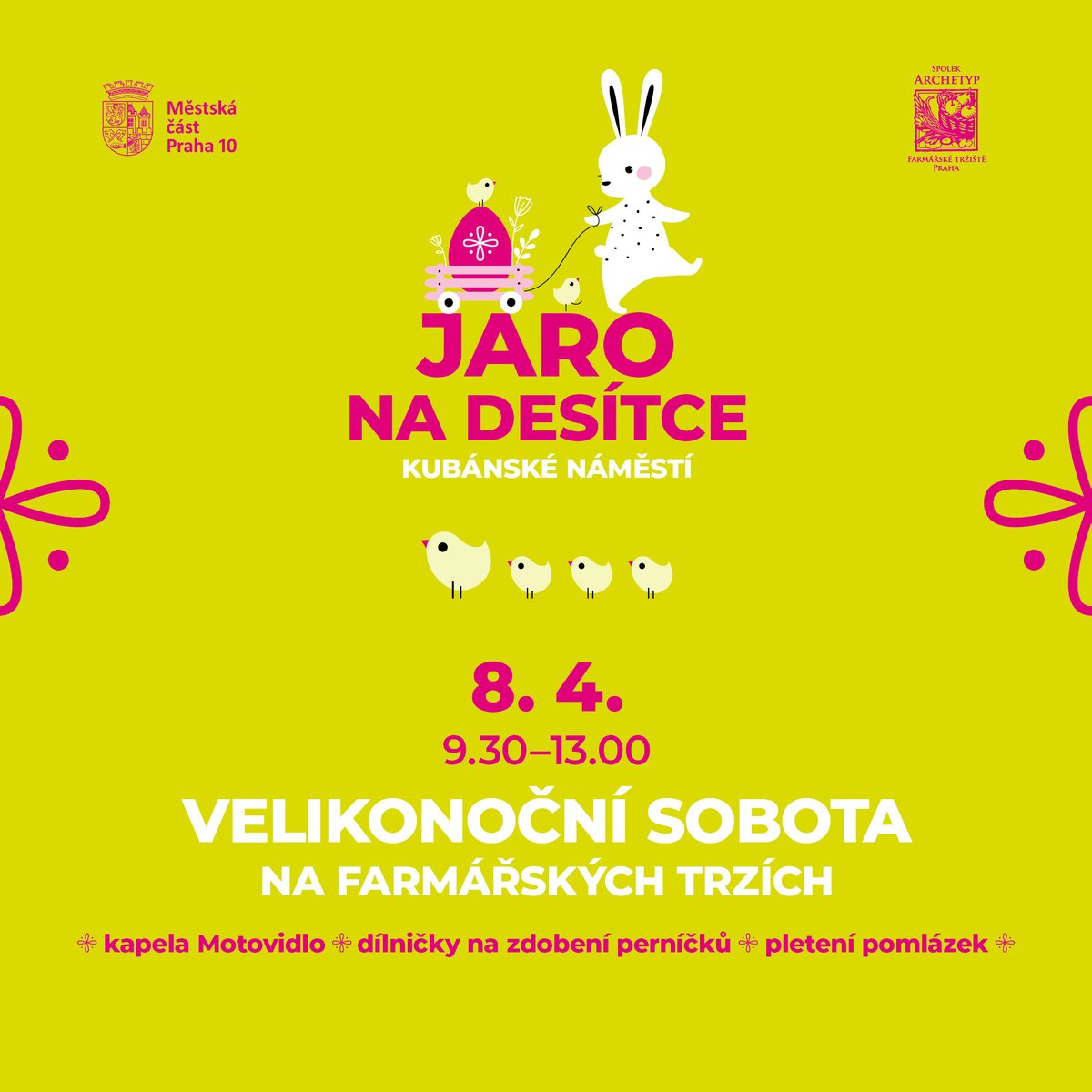 Velikonoční sobota na Kubáni 🐣
Nevíte, co dělat v sobotu? Máme pro Vás plán 😊 na Farmářské trhy Kubáň se bude konat další z našich jarních akcí 💐 I tentokrát se bude hrát divadlo, budou se zdobit perníčky nebo si upletete pomlázku 😊 Těšíme se na Vás