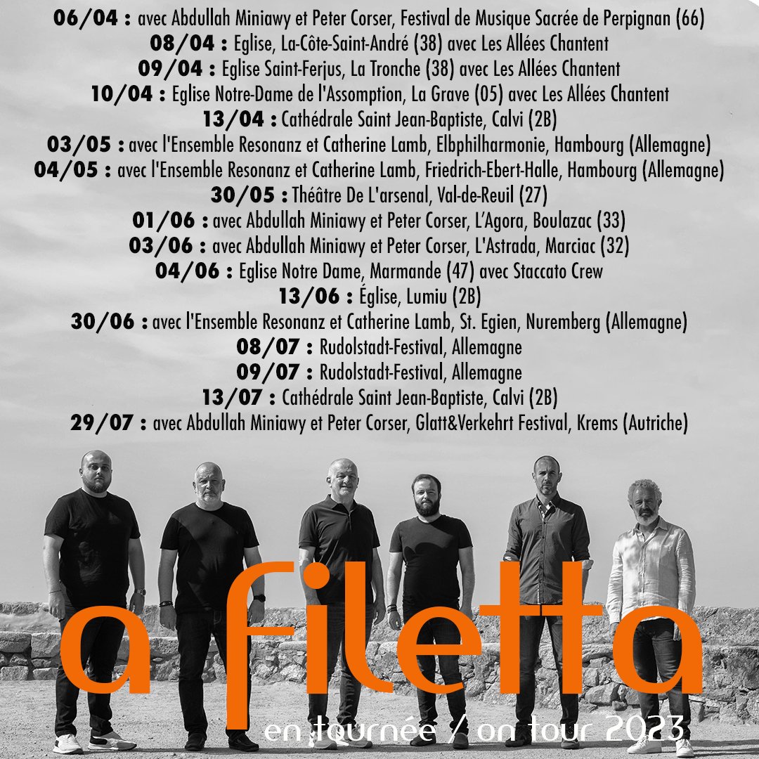 Les premières dates de la tournée à venir. Retrouvez-nous en France, en Allemagne mais aussi en Autriche, ces prochains mois ! D'autres dates seront bientôt annoncées, notamment en Corse…