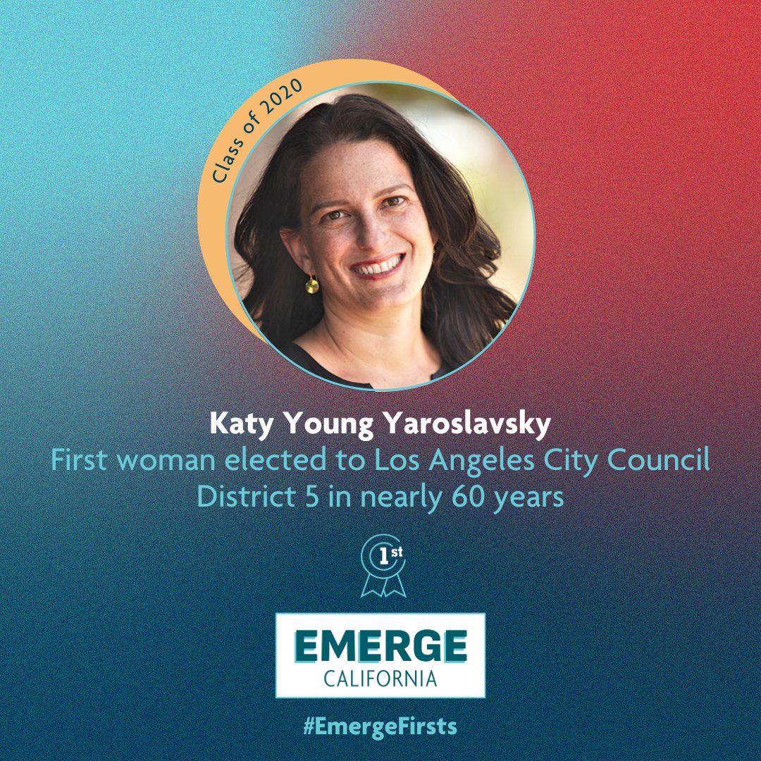EmergeCA's tweet photo. #WomensHistoryMonth is over, but we're always celebrating #EmergeCA women MAKING history!
LA City Councilmember Katy Young Yaroslavsky (@KatyForLA) was a trailblazing winner in the 2022 election as the first woman elected to the District 5 seat in nearly 60 years.
#WCW https://t.co/GT4qgnMiba