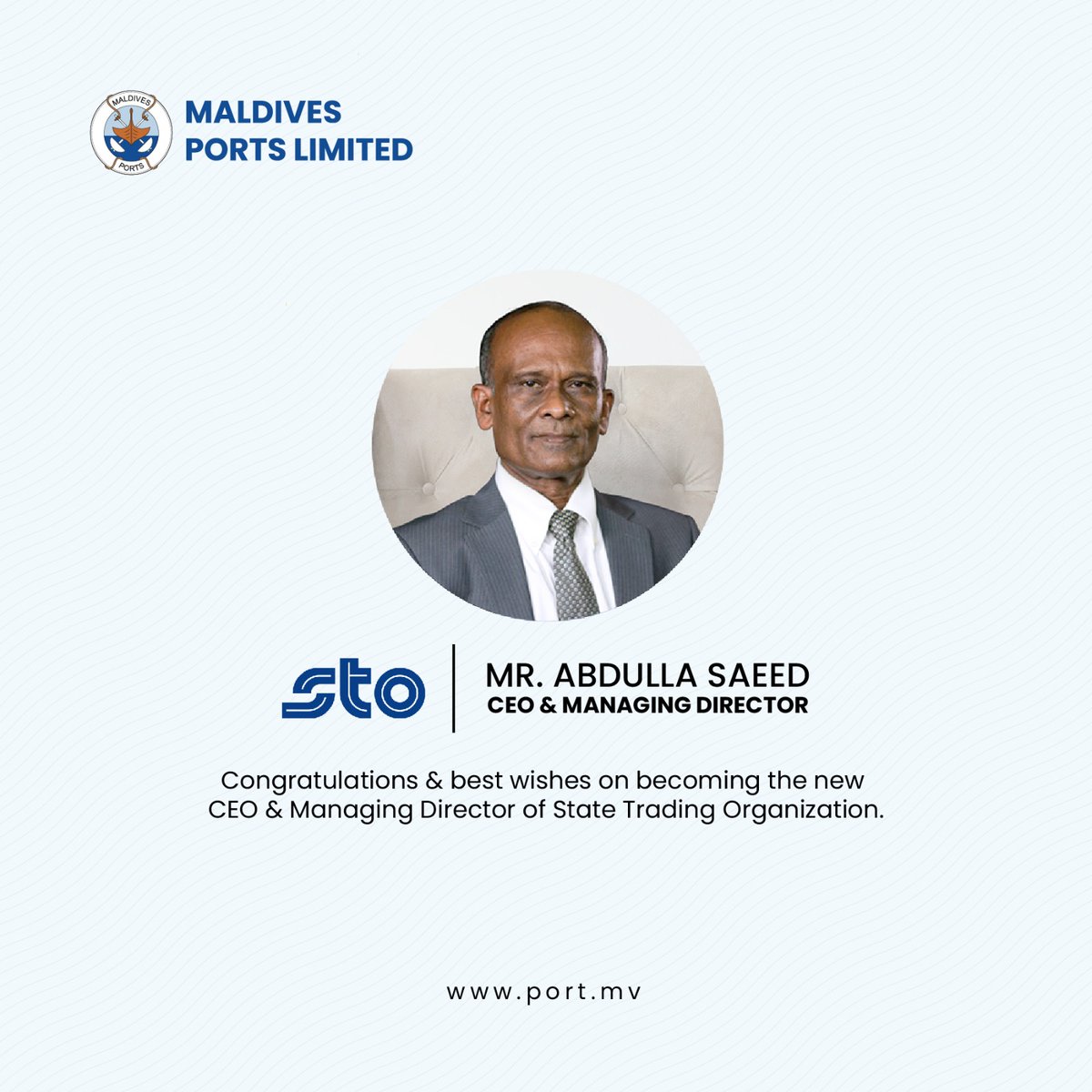 Our warmest congratulations to Mr. Abdulla Saeed, new CEO &amp; Managing Director of <a href="/stoplc/">STO</a>