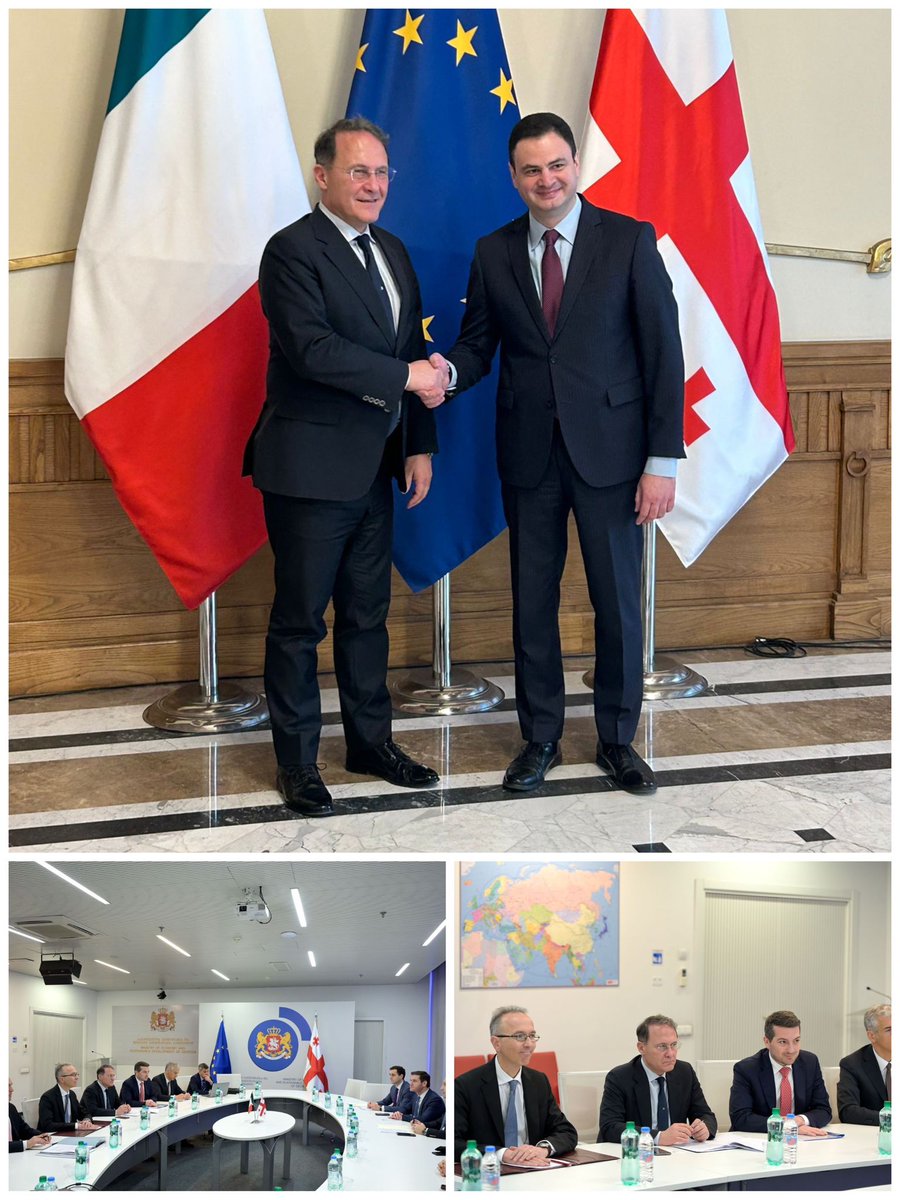 Si conclude oggi la missione del VM <a href="/edmondocirielli/">edmondo cirielli</a> nel Caucaso, con la visita in #Georgia e gli incontri con il Vice PM e Ministro dell’Economia e dello Sviluppo Sostenibile Levan Davitashvili, il VM degli Esteri <a href="/tjanjalia/">Teimuraz Janjalia</a> ed il Ministro degli Esteri <a href="/iliadarch/">Ilia Darchiashvili</a>.