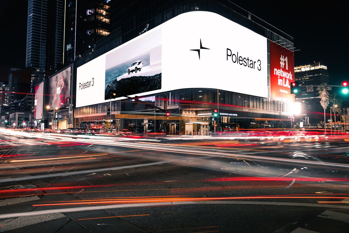 Simply beautiful billboard in the US for the #Polestar3 $PSNY US tour marketing in full sing.