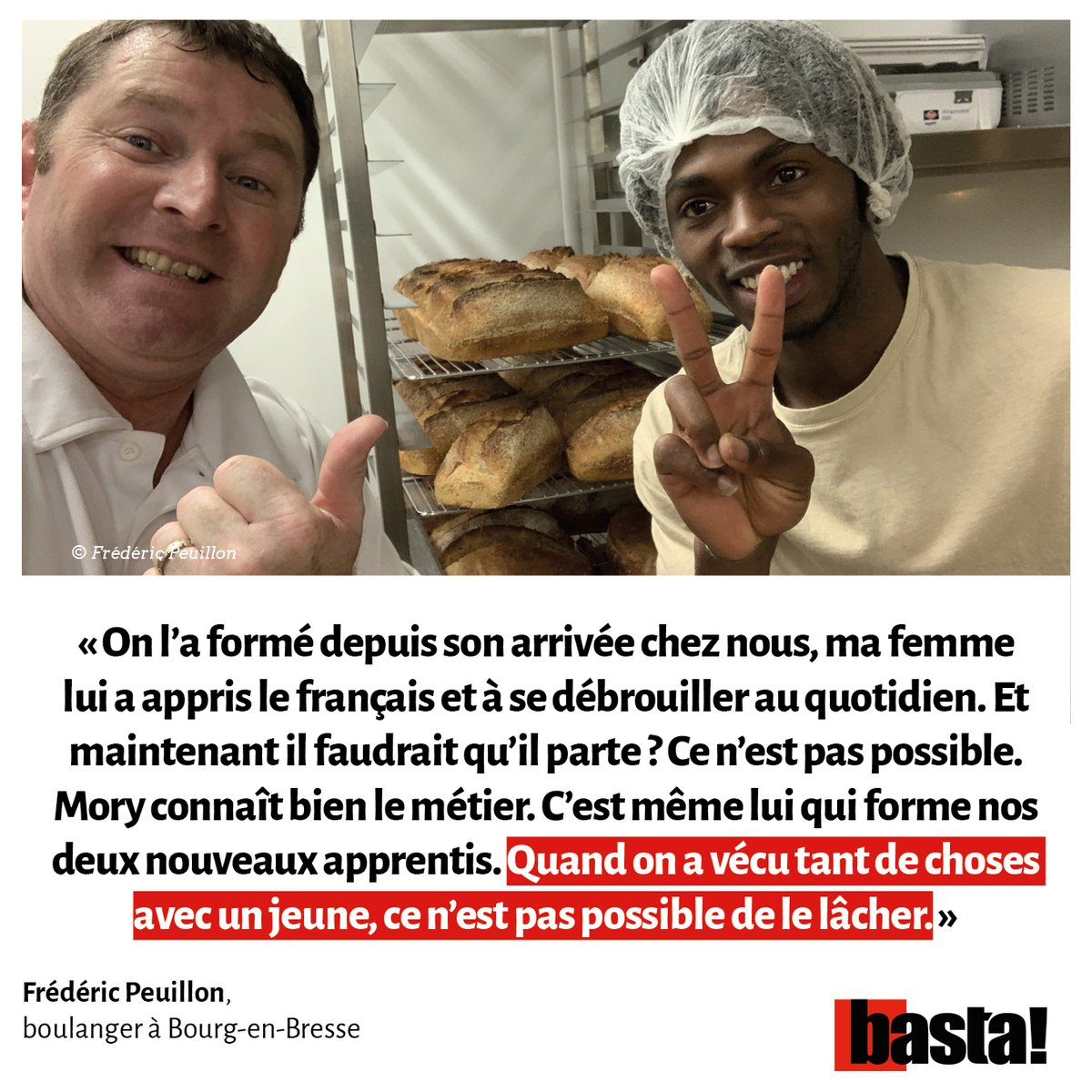 bastamedia_'s tweet photo. Grâce à la mobilisation de son employeur et l'aide de l'association @patron_ne, son cas est médiatisé. Il a fini par obtenir récemment son titre de séjour et peut de nouveau travailler. « Je suis venu en France pour ça : travailler et gagner ma vie. » https://t.co/CjFrYThPHb https://t.co/mx8wBVbn0u