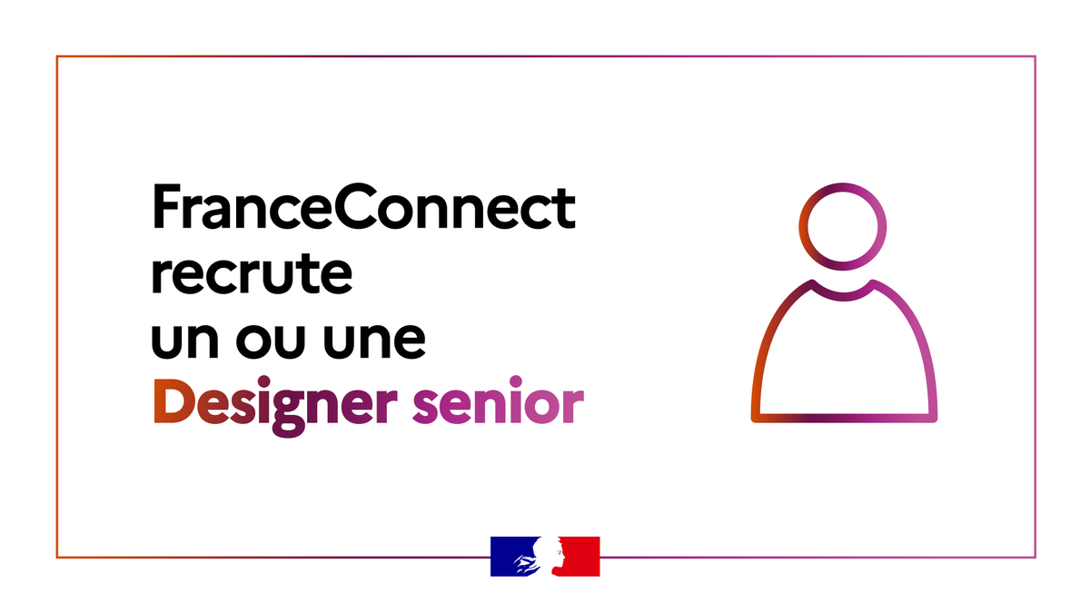 design_gouv's tweet photo. L’équipe #FranceConnect recrute un ou une Designer senior.

Votre mission : améliorer en continu l'expérience des utilisateurs de FranceConnect et de sa suite de produits.

Toutes les infos 👉 https://t.co/RU87w5ZQRY

#design #uxdesign #uidesign https://t.co/LANjSoVmuv