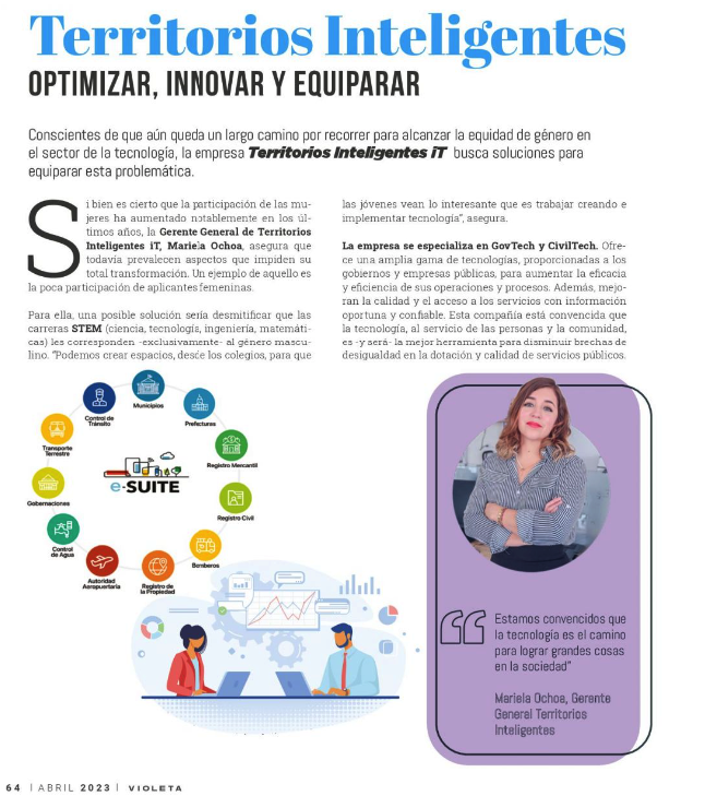 iT_Cia_Ltda's tweet photo. Entrevista a nuestra Gerente General,  Mariela Ochoa (revista Violeta) https://t.co/qE4QTh3gnG