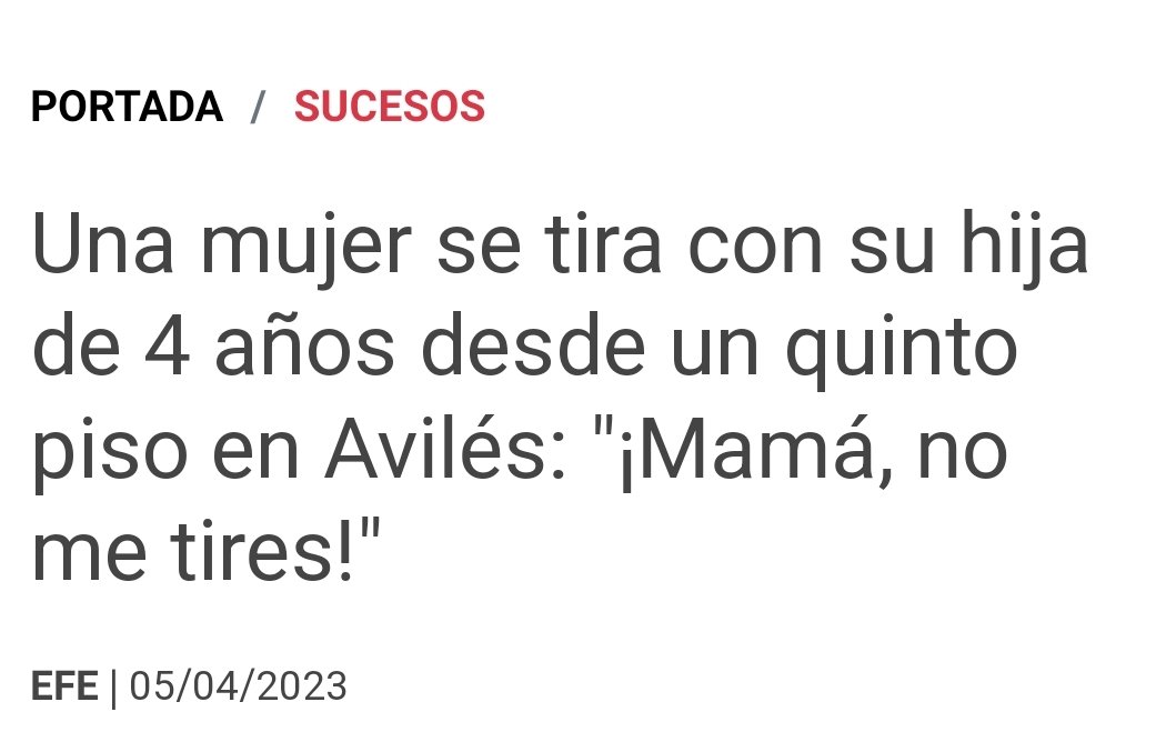 DrStrangeisback's tweet photo. @abc_es Corrijo el titular.
Una mujer que no acepta que su ex vea a su hija y ha perdido TODAS las demandas, TIRA a su hija por la ventana junto con ella, A PESAR DE LOS GRITOS DESESPERADOS DE LA NIÑA PIDIENDO A "SU MADRE" QUE NO LA TIRASE.
#PeriodismoTaliban
#Asco
#SoisComplices https://t.co/a4jDbPmmIo