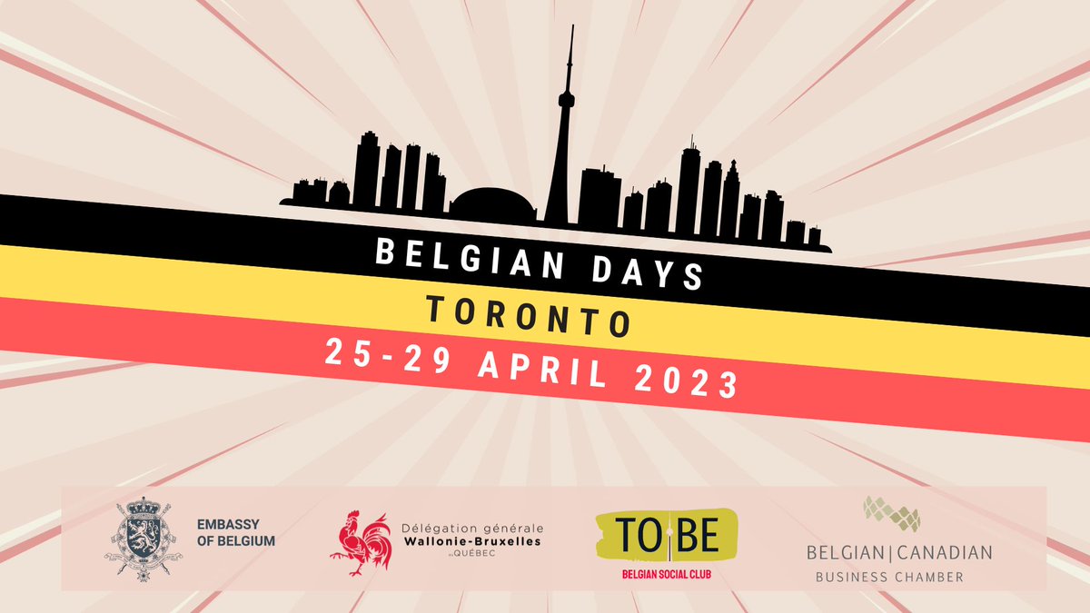 belgiumincanada's tweet photo. 🇧🇪🇨🇦 The Belgian Days in #Toronto are back on this year! Come and join us to celebrate #Belgium and Belgian-Canadian friendship on April 25-29 in @cityoftoronto. 
👉Stay tuned for more info on the activities planned! https://t.co/a5wp8PUUi4