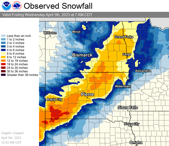 NWS Aberdeen on Twitter "We're continuing to receive snowfall reports