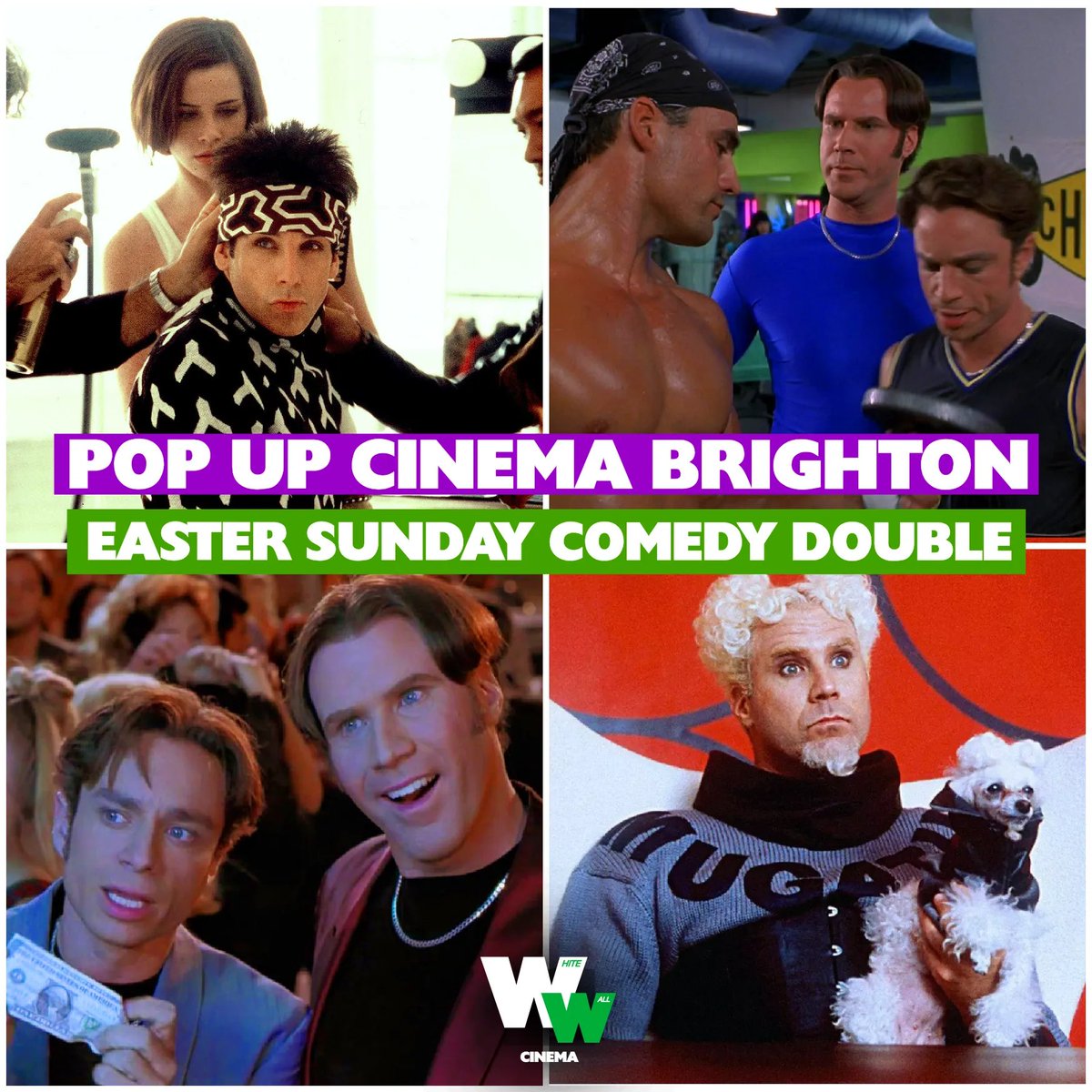 MHTHEvents's tweet photo. Want some fun in Brighton this Easter Sunday? You do have Monday off, so why not? Indulge in two cult classic comedies at Brighton's pop up cinema @whitewallcinema A NIGHT AT THE ROXBURY + ZOOLANDER grab your tickets now! https://t.co/3Ezv6q3mI3