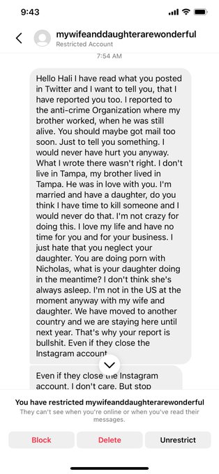 1 pic. This person really doesnt stop with writing me crazy things. What could they possibly report me
