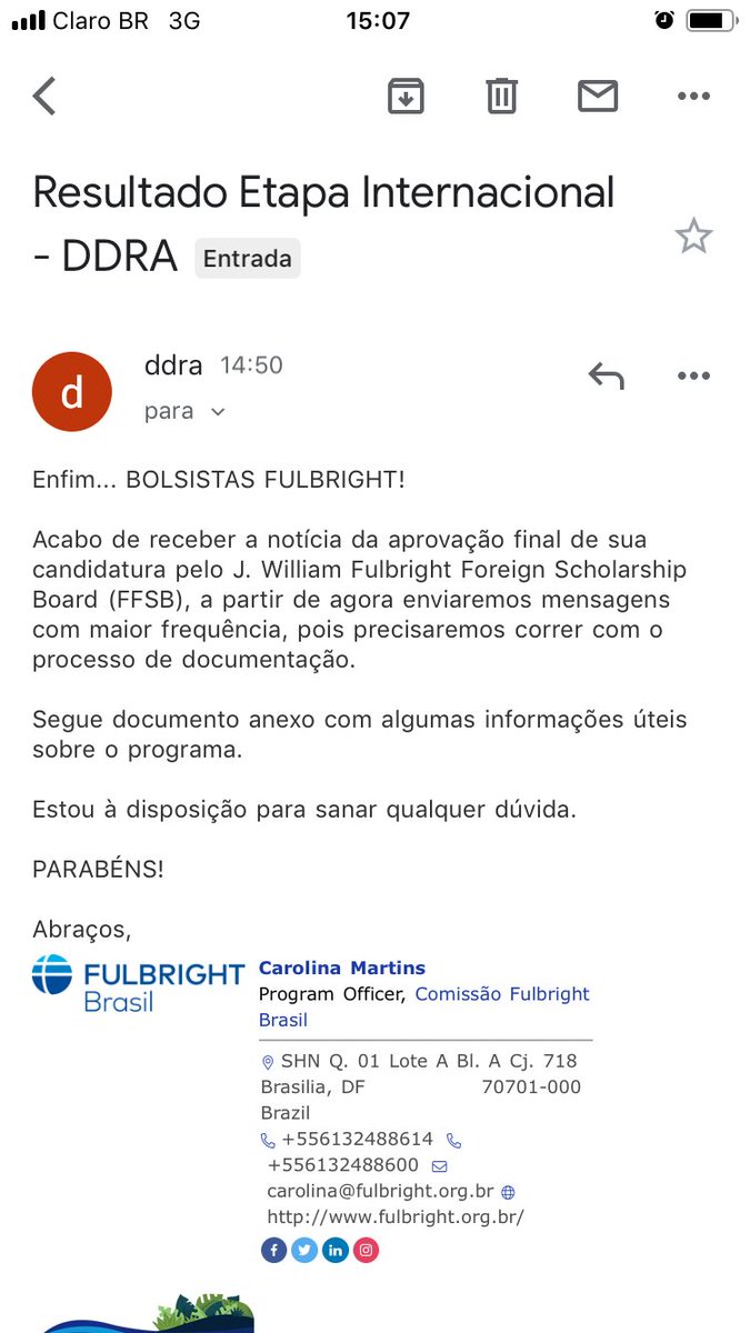 Finalmente o aceite final! Agora sim, bolsista Fulbrighter. De Bangu, subúrbio do RJ para <a href="/Yale/">Yale University</a> University!! 🤩Fruto de muitas oportunidades dadas e aproveitadas, e políticas de assistencialismo.