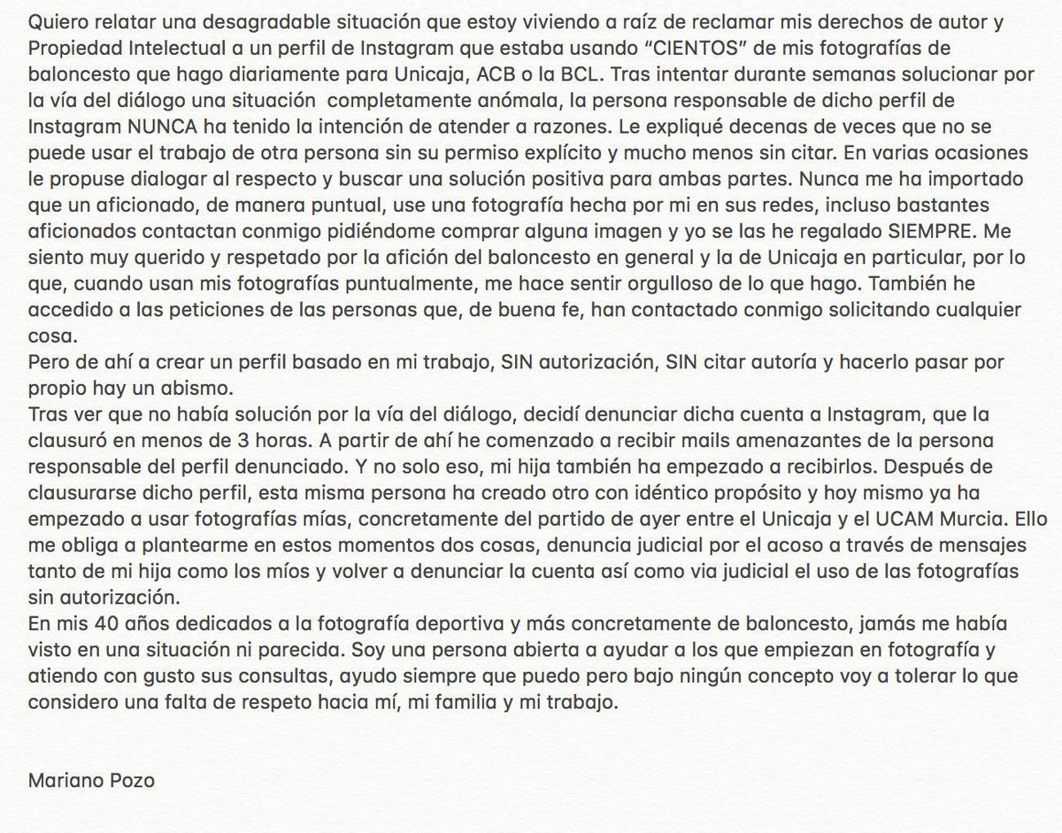 pozo_mariano's tweet photo. Me gustaría compartir con todos vosotros esta desagradable situación. https://t.co/SyYEzljVLV