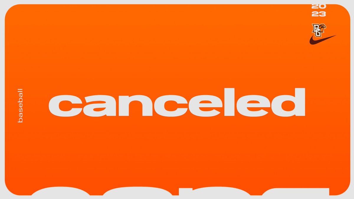 BGSU_Baseball's tweet photo. Today's BGSU-Michigan State baseball game has been canceled due to inclement weather. At this time, no make up date has been set. https://t.co/mL6El18wnQ