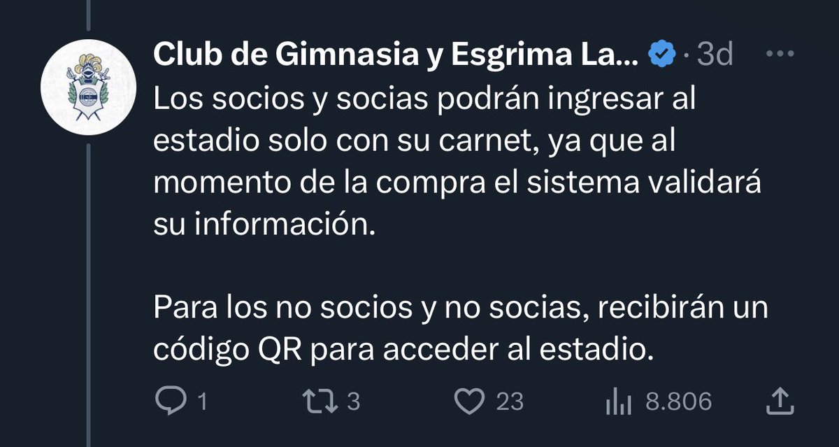 Dónde quedó el ingreso de socios sólo con carnet?
1ero le sacan el beneficios a los que compraron platea y les incluía los partidos de copa 
Después miles de socios con problemas para sacar sus entradas por errores de la administración del club
Y ahora esto? A ponerse las pilas!!