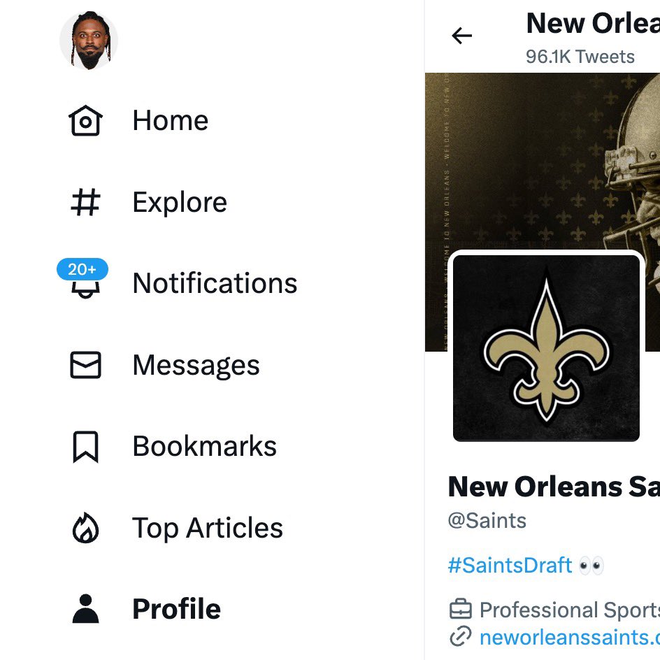 Saints's tweet image. this new Twitter logo is crazy