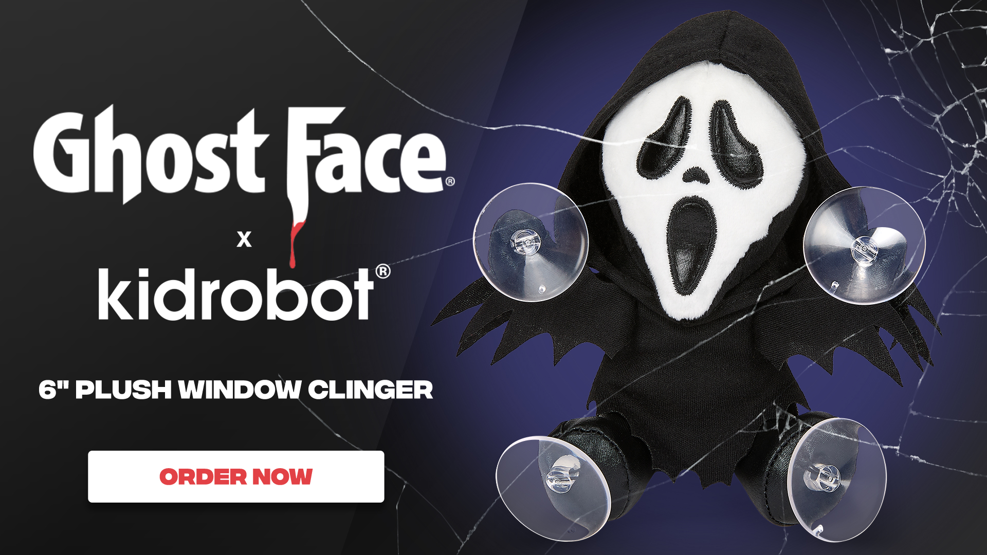 Kidrobot on X: Ghost Face is back! The infamous slasher is now a plush  window clinger, ready for pre-order:    / X